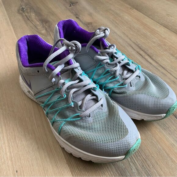 Nike Air Relentless sz 7 grey purple turquoise Imperfect EUC - Picture 3 of 9